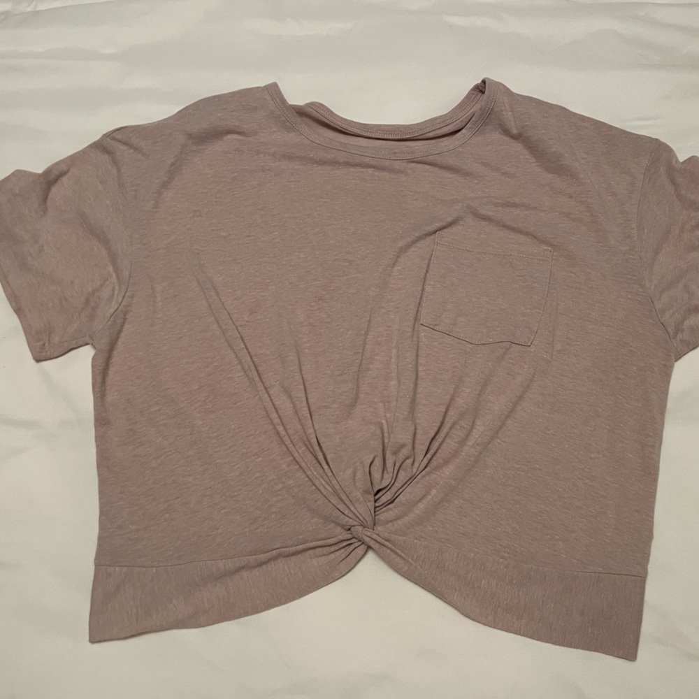 Mauve American Eagle Tie Crop Top Tshirt Large